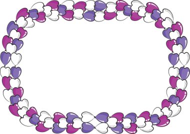 Beyaz arkaplan, vektör, illüstrasyon üzerinde izole edilmiş şekilli balonlardan güzel dekoratif çerçeve 
