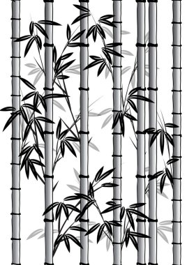 Düz bambu bitkilerinden kusursuz desen, vektör, illüstrasyon  