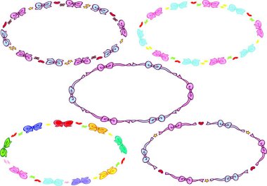 Tasarım için beyaz zemin üzerinde güzel renkli çiçeklerin çizimi