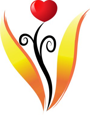 Beyaz arka planda izole edilmiş kalp şeklinde düz ikon, aşk konsepti 