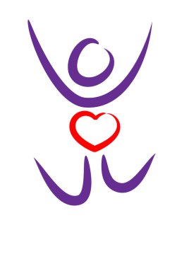 İnsan vücudunun kalp ve aşk konseptiyle çizilmiş fırça darbeleri. 