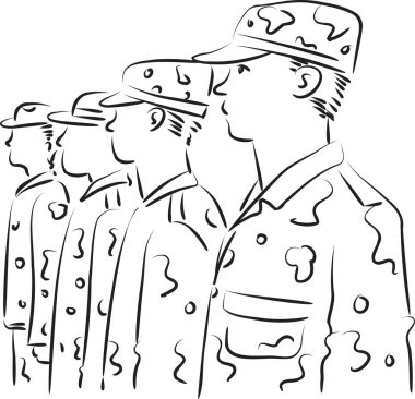 bir askerin ahşap çizimi