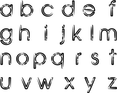 beyaz arkaplan, vektör, illüstrasyon üzerinde izole edilmiş çizgi film dekoratif alfabesi