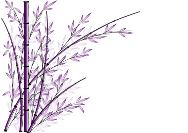 Beyaz arkaplan, vektör, illüstrasyon üzerinde izole edilmiş renkli düz bambu bitkisi  