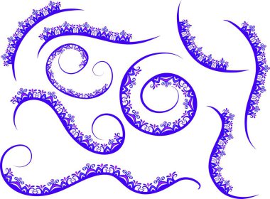 Beyaz arkaplan, vektör ve resimde izole edilmiş çerçeveler için renkli çiçek kenarlıkları 