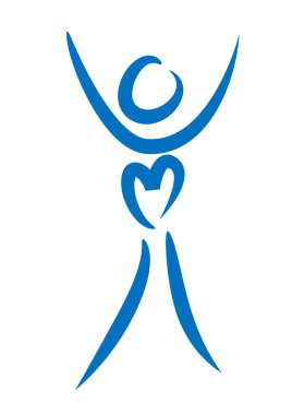 İnsan vücudunun kalp ve aşk konseptiyle çizilmiş fırça darbeleri. 