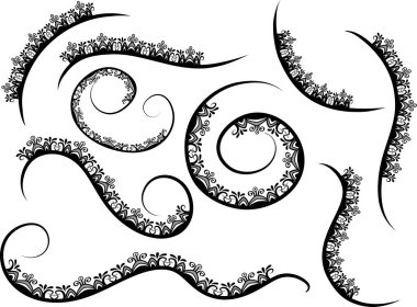 Beyaz arkaplan, vektör ve resimde izole edilmiş çerçeveler için renkli çiçek kenarlıkları 