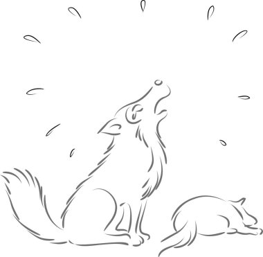 Karikatür kurdunun vektör çizimi, beyaz üzerine izole edilmiş.