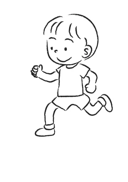Kreslený Chlapec Sportovním Oblečení Běží Izolované Bílém Pozadí Sportovní Koncept — Stockový vektor