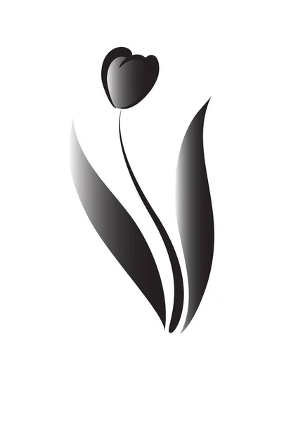Барвистий Плоский Логотип Тюльпана Ізольований Білому Тлі Вектор Ілюстрація — стоковий вектор