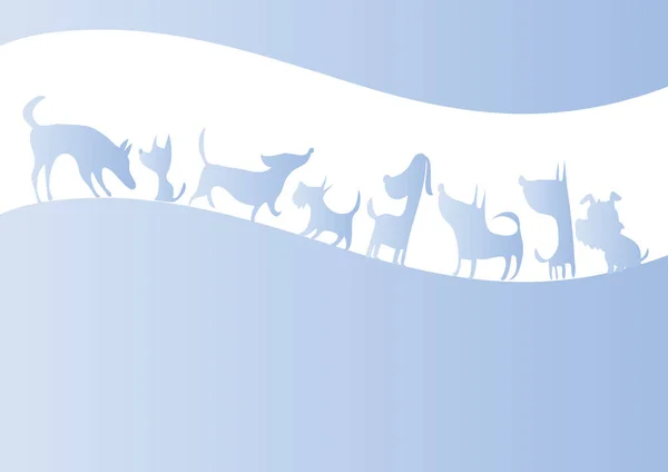 Banner Mit Niedlichen Kleinen Hunden Vektor Illustration — Stockvektor