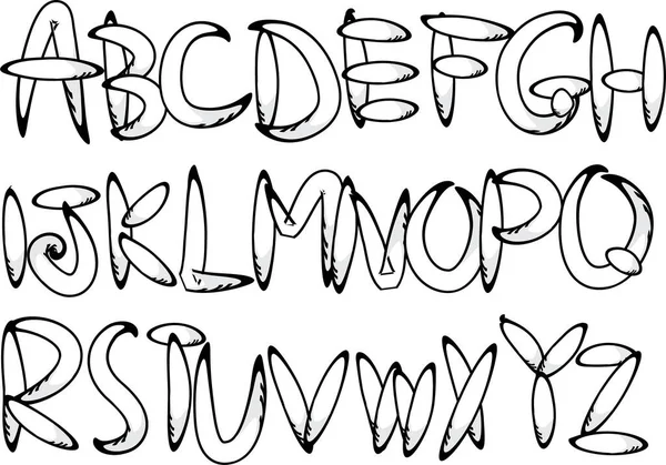 Vektor Handgezeichnetes Alphabet — Stockvektor