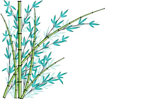 Kolorowe Płaskie Bambusowe Rośliny Izolowane Białym Tle Wektor Ilustracja — Wektor stockowy