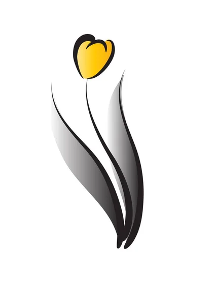 Барвистий Плоский Логотип Тюльпана Ізольований Білому Тлі Вектор Ілюстрація — стоковий вектор