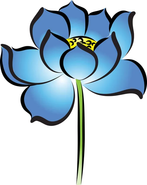 Karikatur Schöne Lotusblume Isoliert Auf Weißem Hintergrund Vektor Illustration — Stockvektor