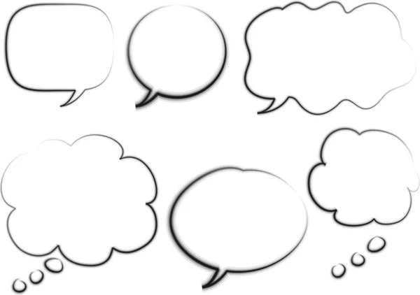 Set Flat Speech Bubbles Isolated White Background Vector Illustration — Stock Vector