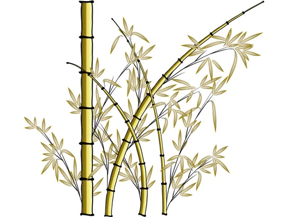 Kleurrijke Platte Bamboe Plant Geïsoleerd Witte Achtergrond Vector Illustratie — Stockvector