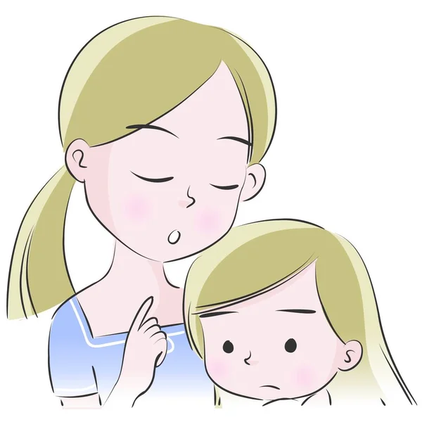 Karte Mit Cartoon Mutter Und Tochter Glückliches Muttertagskonzept — Stockvektor