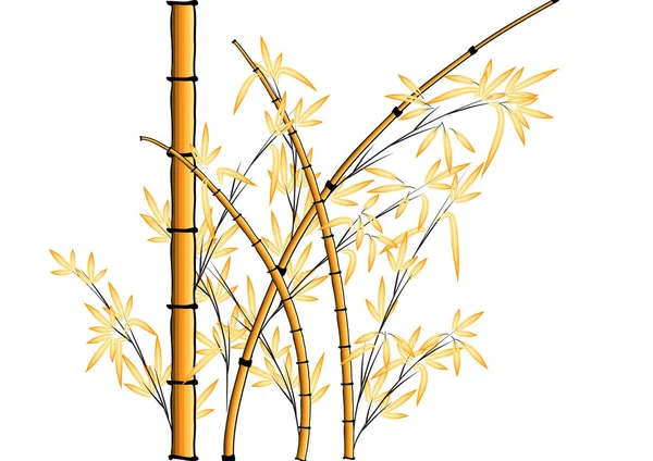 Kleurrijke Platte Bamboe Plant Geïsoleerd Witte Achtergrond Vector Illustratie — Stockvector