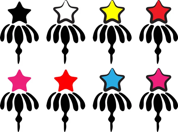 Logotipos Colores Con Estrellas Aisladas Sobre Fondo Blanco — Archivo Imágenes Vectoriales