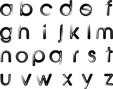 beyaz arkaplan, vektör, illüstrasyon üzerinde izole edilmiş çizgi film dekoratif alfabesi