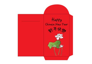 Geleneksel Çin Yeni Yılı Parayı selamlama Kırmızı paket tasarımı beyaz arkaplanda izole