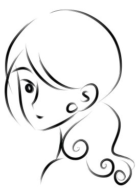 Güzel bir kızın vektör çizimi