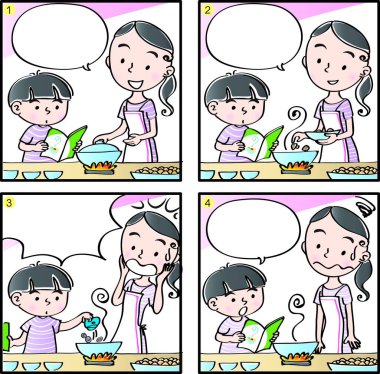 Çizgi filmdeki çocukların birlikte eğlendiği çizgi roman beyaz arka planda izole edilmiş, çocukluk kavramı 