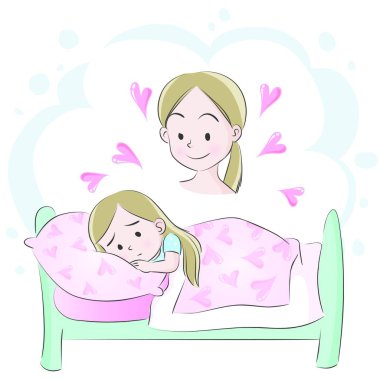 Çizgi film kızlarıyla vektör çizimi 