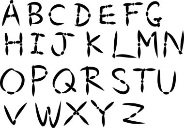 beyaz arkaplan, vektör, illüstrasyon üzerinde izole edilmiş çizgi film dekoratif alfabesi