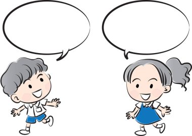 Konuşma baloncuklu çocuklar