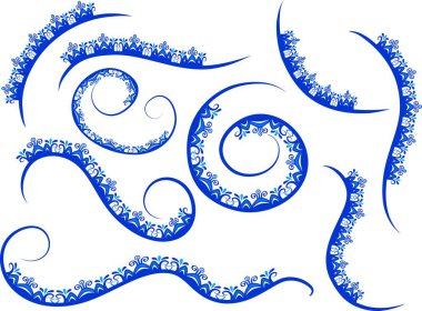 Beyaz arkaplan, vektör ve resimde izole edilmiş çerçeveler için renkli çiçek kenarlıkları 