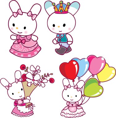 Şirin küçük tavşanlar, vektör 