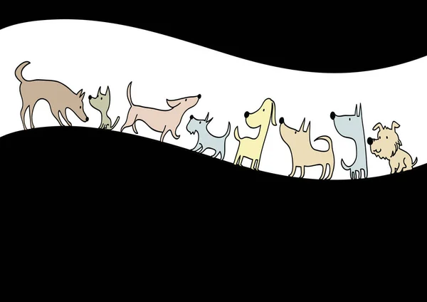 かわいい犬やベクトルイラストのバナー — ストックベクタ