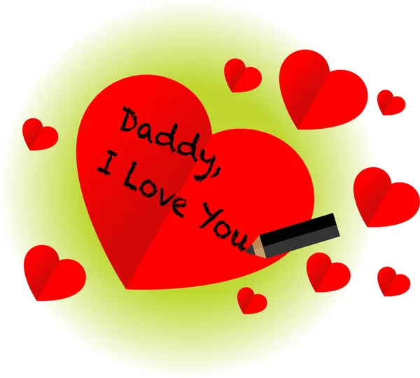 Tarjeta Decorativa Con Texto Daddy Love You Padre Concepto Del — Vector de stock