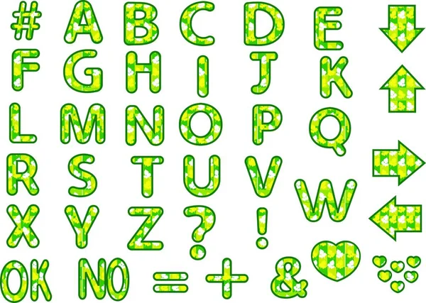 Cartoon Decorative Alphabet Isolated White Background Vector Illustration — Stock Vector