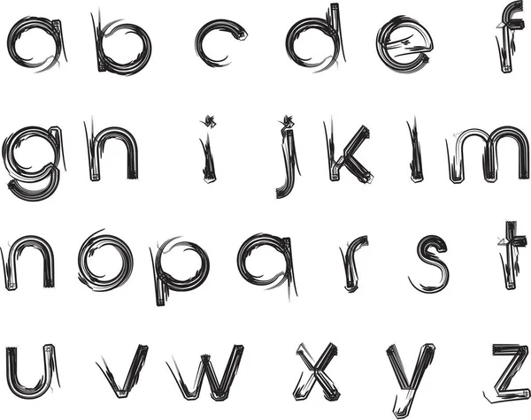 Alphabet Décoratif Dessin Animé Isolé Sur Fond Blanc Vecteur Illustration — Image vectorielle