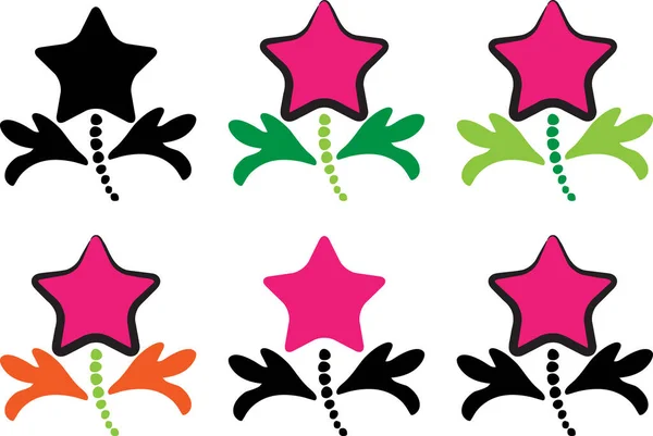 Logotipos Colores Con Estrellas Aisladas Sobre Fondo Blanco — Archivo Imágenes Vectoriales