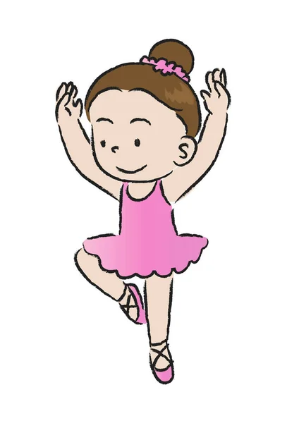 Malá Kreslená Dívka Tanec Vektorové Ilustrace — Stockový vektor
