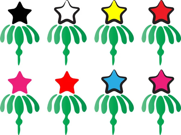 Logotipos Colores Con Estrellas Aisladas Sobre Fondo Blanco — Archivo Imágenes Vectoriales