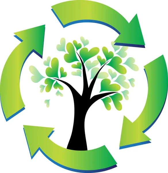 白い背景のリサイクルシンボルのベクトル図 — ストックベクタ