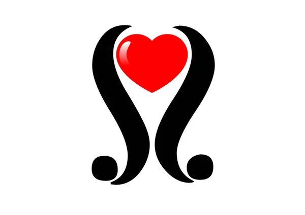 Красочные Плоский Логотип Сердца Изолированы Белом Фоне — стоковый вектор