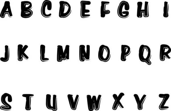 Καρτούν Διακοσμητικό Αλφάβητο Απομονωμένο Λευκό Φόντο Διάνυσμα Εικόνα — Διανυσματικό Αρχείο
