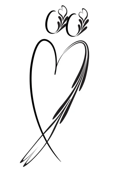 Пензлики Рука Намальована Людськими Тілами Формі Серця Концепція Любові — стоковий вектор