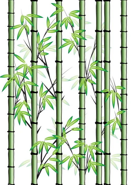 平たい竹の植物からのシームレスなパターンベクターイラスト — ストックベクタ