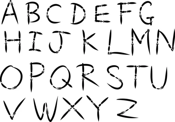 Καρτούν Διακοσμητικό Αλφάβητο Απομονωμένο Λευκό Φόντο Διάνυσμα Εικόνα — Διανυσματικό Αρχείο