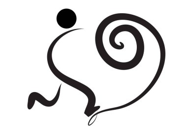 Beyaz arkaplanda siyah kalp silueti