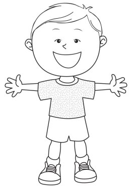 Koşan küçük bir çocuğun çizimi