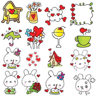 Karalama yapan kediler ve kuşlar.