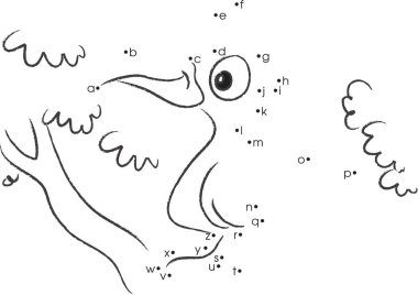 Şirin bir çizgi film kuşunun vektör çizimi 